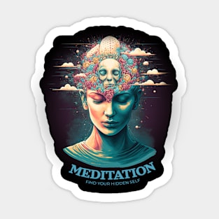 Meditation - find your hidden self Sticker